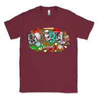 Burgundy baseball vibes Classic Tee - CowhideDigitalArt