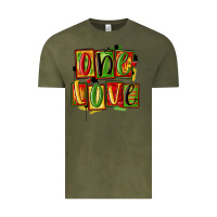 Vintage Olive one love juneteenth Vintage Tee - MaliasSmallBusiness