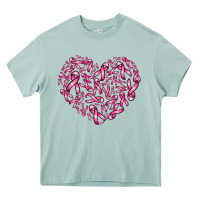 Arona breast cancer ribbon heart Heavy Core Tee - AdoDesignShop