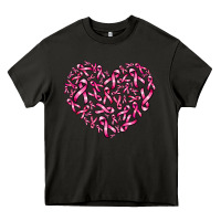 Asphalt breast cancer ribbon heart Heavy Core Tee - AdoDesignShop
