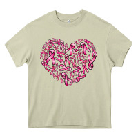Mossy breast cancer ribbon heart Heavy Core Tee - AdoDesignShop