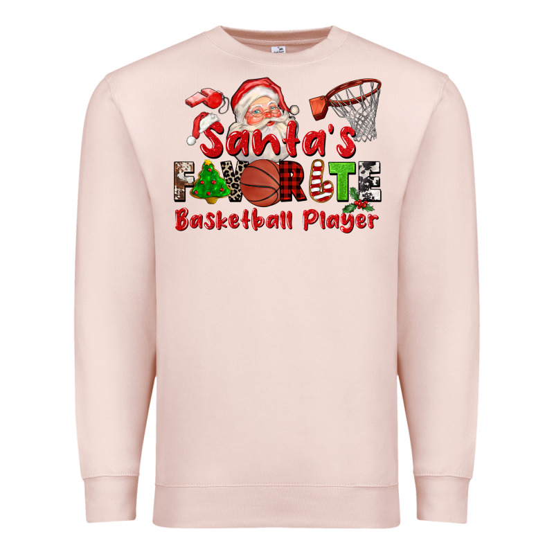 Santas Favorite Basketball Player Premium Sweatshirt by CowGirlArtShop | Teevron