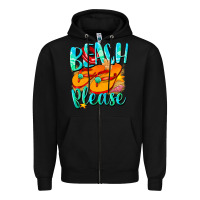 Black Beach please Zipper Hoodie - NancyCooperArtShop