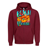 Burgundy Beach please Zipper Hoodie - NancyCooperArtShop