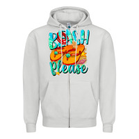 Dove Grey Beach please Zipper Hoodie - NancyCooperArtShop