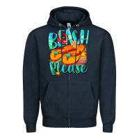 Navy Beach please Zipper Hoodie - NancyCooperArtShop