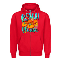 Red Beach please Zipper Hoodie - NancyCooperArtShop