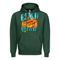 Sports Green Beach please Zipper Hoodie - NancyCooperArtShop