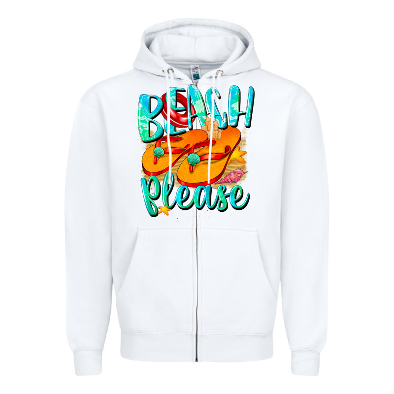 Beach Please Zipper Hoodie by NancyCooperArtShop | Teevron