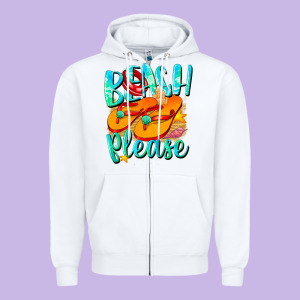 Beach Please Zipper Hoodie Designed By Nancycooperartshop