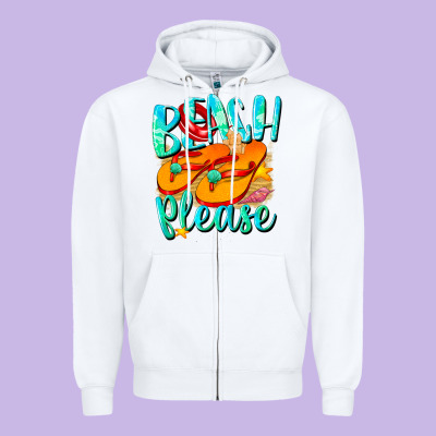 Beach Please Zipper Hoodie Designed By Nancycooperartshop