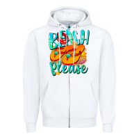 White Beach please Zipper Hoodie - NancyCooperArtShop
