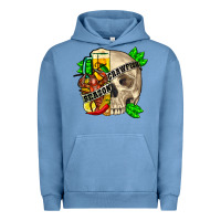 Pigment Pebble Blue skull crawfish season Urban Hoodie - FaDigitalArtStudio