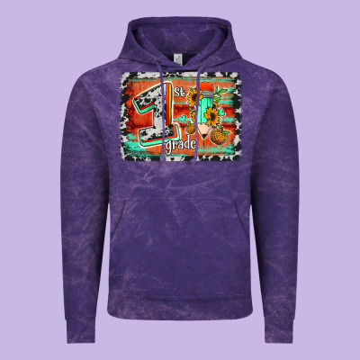 Western Back To School 1st Grade Vintage Hoodie Designed By Jasminsmagicworld
