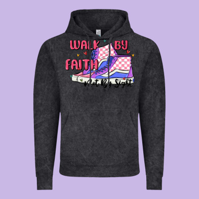 Walk By Faith Vintage Hoodie Designed By Maliassmallbusiness