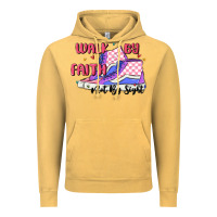 Vintage Mustard walk by faith Vintage Hoodie - MaliasSmallBusiness