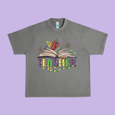 Teacher Mardi Gras Urban Heavy Tee Designed By Maliassmallbusiness
