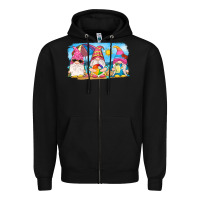 Black summer gnomes Zipper Hoodie - NancyCooperArtShop