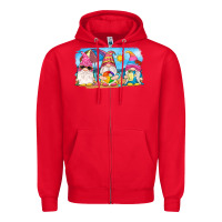 Red summer gnomes Zipper Hoodie - NancyCooperArtShop