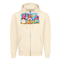 Sandshell summer gnomes Zipper Hoodie - NancyCooperArtShop