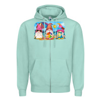 Seafoam summer gnomes Zipper Hoodie - NancyCooperArtShop