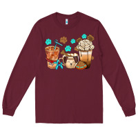 Burgundy dog coffee cups with  food container bbs Long Sleeve Tee - BundleAndBundleShop