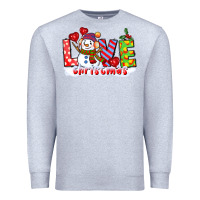 Heather Grey love christmas snowman Premium Sweatshirt - CowGirlArtShop