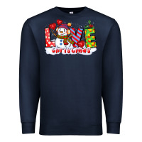 Navy love christmas snowman Premium Sweatshirt - CowGirlArtShop