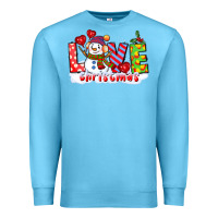 Ocean Blue love christmas snowman Premium Sweatshirt - CowGirlArtShop