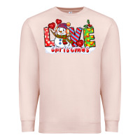 Pale Pink love christmas snowman Premium Sweatshirt - CowGirlArtShop