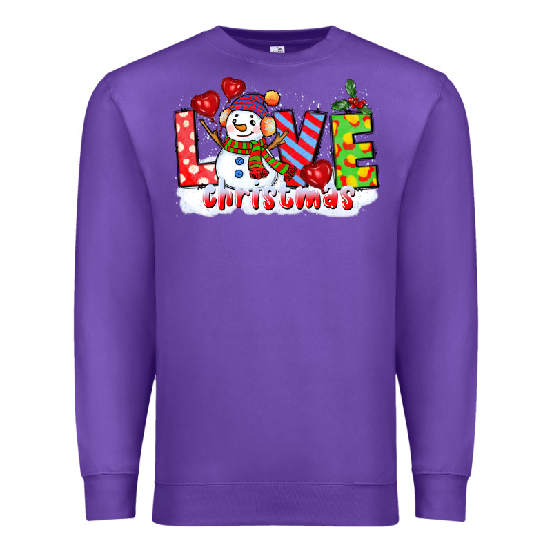 Love Christmas Snowman Premium Sweatshirt by CowGirlArtShop | Teevron