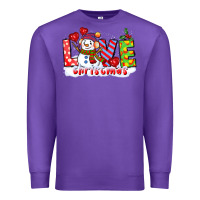 Purple love christmas snowman Premium Sweatshirt - CowGirlArtShop