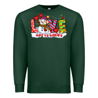 Sports Green love christmas snowman Premium Sweatshirt - CowGirlArtShop
