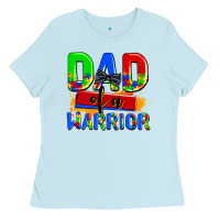 Baby Blue dad of a warrior Ladies Tee - AdoDesignShop