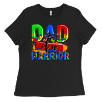 Black dad of a warrior Ladies Tee - AdoDesignShop