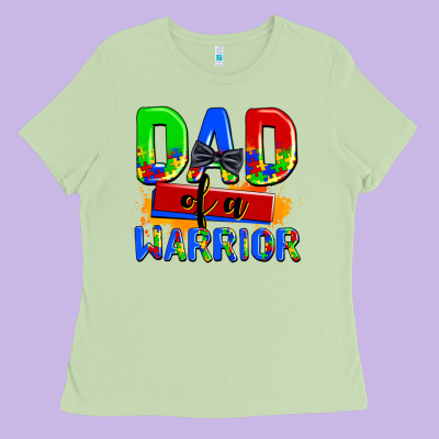 Dad Of A Warrior Ladies Tee Designed By Adodesignshop