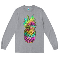 Heather Grey tie dye pineapple Long Sleeve Tee - JahusDesignShop