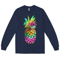 Navy tie dye pineapple Long Sleeve Tee - JahusDesignShop