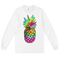 White tie dye pineapple Long Sleeve Tee - JahusDesignShop
