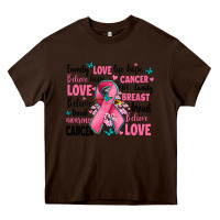 Breast Cancer Ribbons With Cancer Words Heavy Core Tee | Teevron