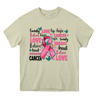 Mossy breast cancer ribbons with cancer words Heavy Core Tee - AdoDesignShop