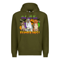 Army Green pet all the pumpkins Premium Hoodie - CowGirlArtShop