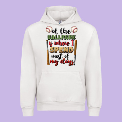 At The Ballpark Is Where I Spend Most My Days Urban Hoodie Designed By Bundleandbundleshop