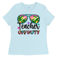 Baby Blue teacher off duty Ladies Tee - Artiststas