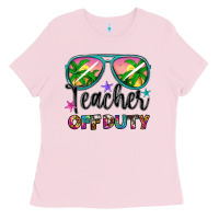 Bubblegum Pink teacher off duty Ladies Tee - Artiststas
