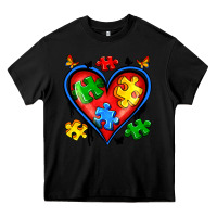 Black autism heart Heavy Core Tee - Artiststas