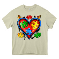 Mossy autism heart Heavy Core Tee - Artiststas