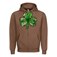 Chestnut shamrock with leopard and cowhide Zipper Hoodie - NancyCooperArtShop