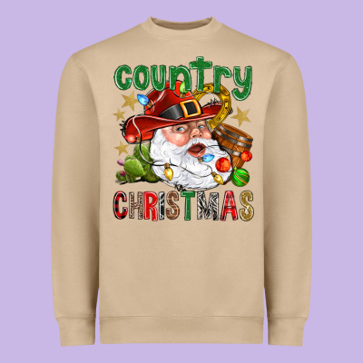 Country Christmas Heavyweight Sweatshirt Designed By Nancycooperartshop