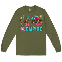 Army Green just a nail boss building her empire bbs Long Sleeve Tee - BundleAndBundleShop